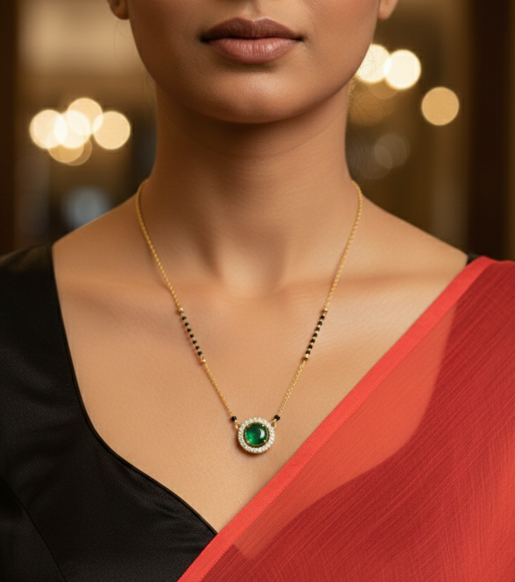 The Emerald Glow Mangalsutra