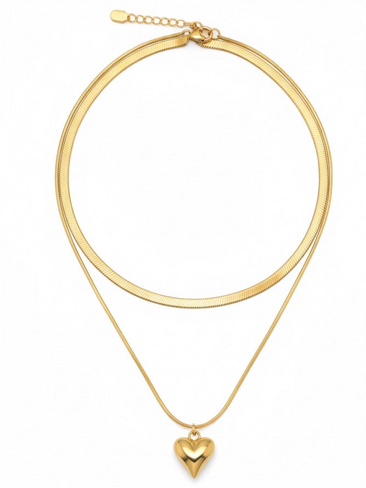 Double-Layered Love: Luxe Snake Chain Necklace
