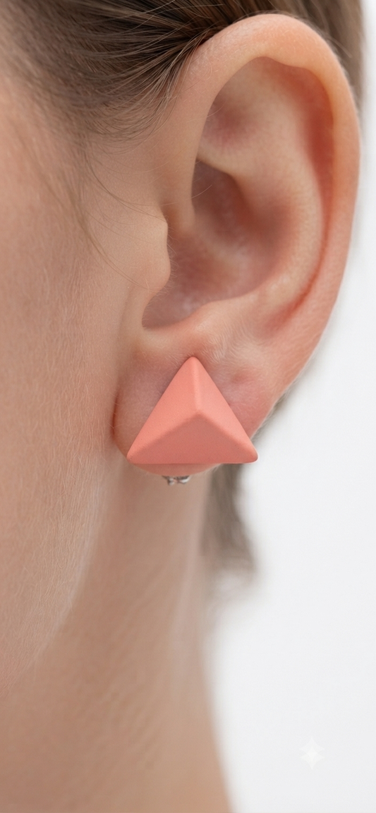 Peach Pyramid Studs