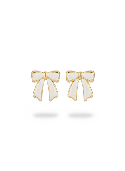 Petite Porcelain Bow Studs Earrings