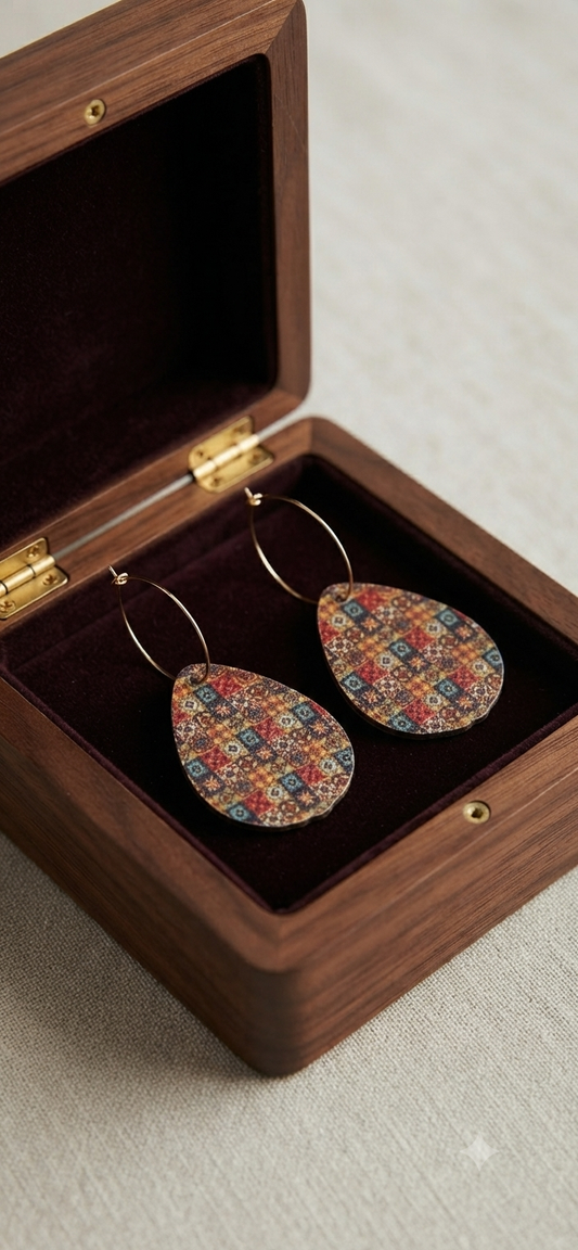 Bohemian Mosaic Teardrop Earrings