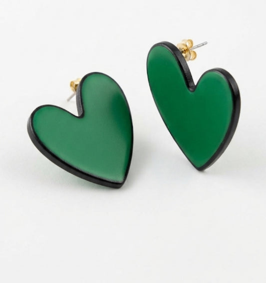 Umakriti Emerald Heart Studs