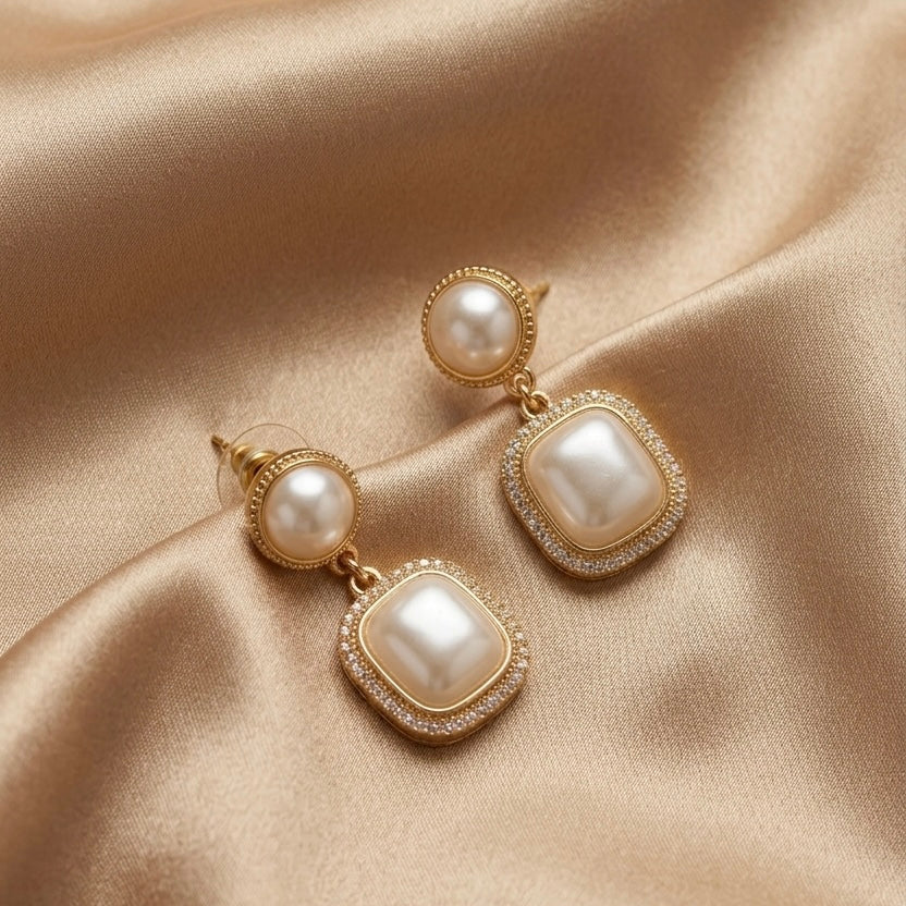 The Geo-Pearl Statement Drops Earrings