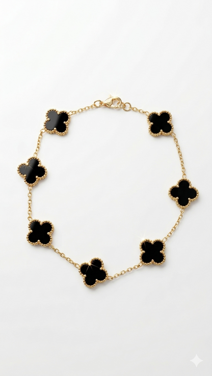 Midnight Clover Link Bracelet