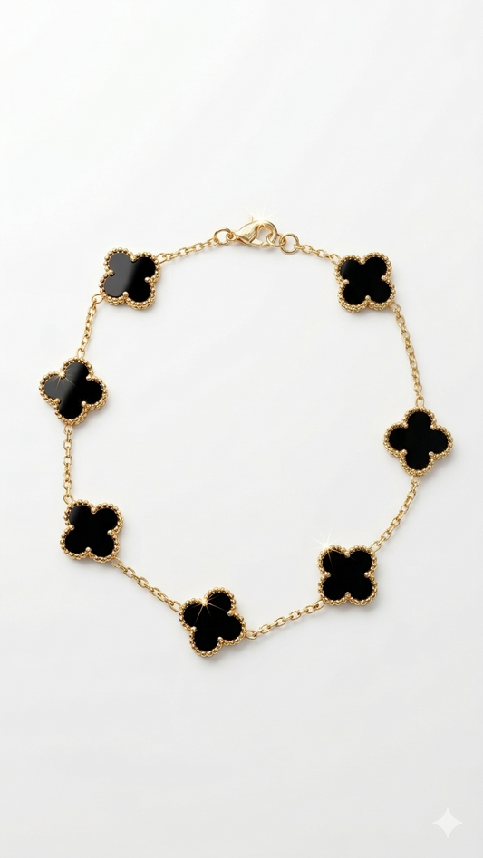 Midnight Clover Link Bracelet
