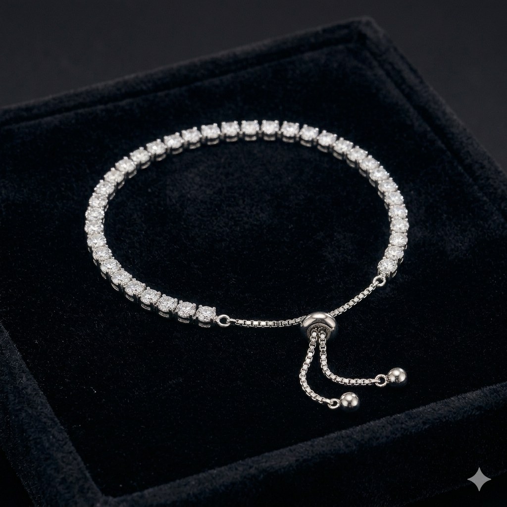 The Midnight Glitz Tennis Bracelet