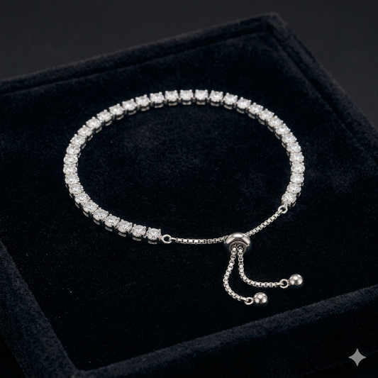 The Midnight Glitz Tennis Bracelet