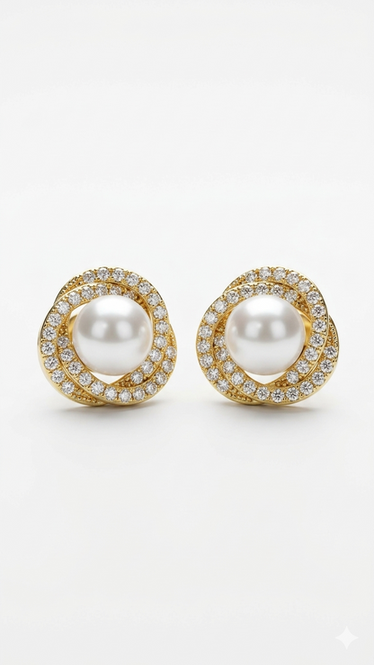 The Pearl Swirl Studs Earrings