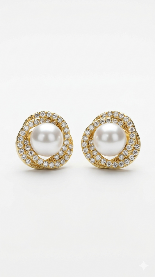 The Pearl Swirl Studs Earrings