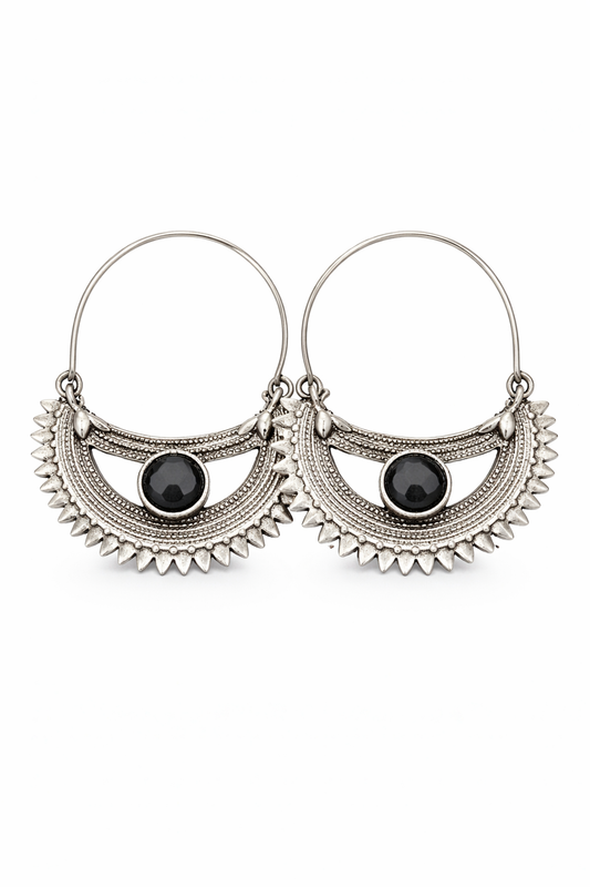 Chandrika Noir Hoop Earrings