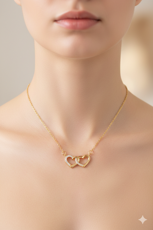 The "YOU & ME" Interlocking Heart Necklace