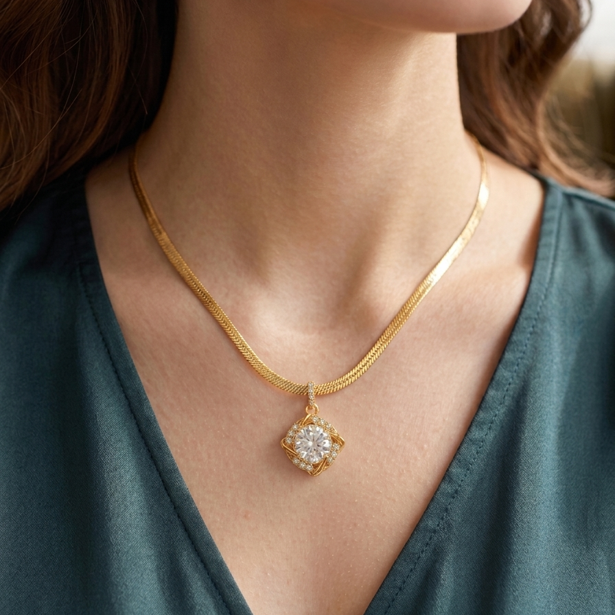 The Stella Solitaire Pendant Necklace