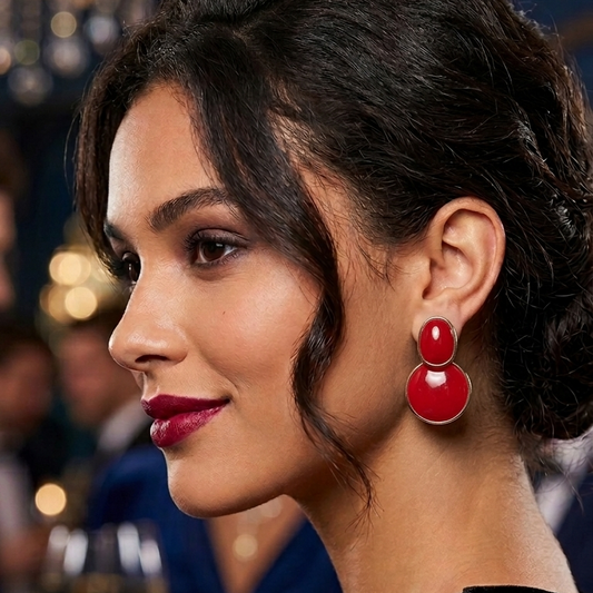 The Red cherry Statement Drops Earrings