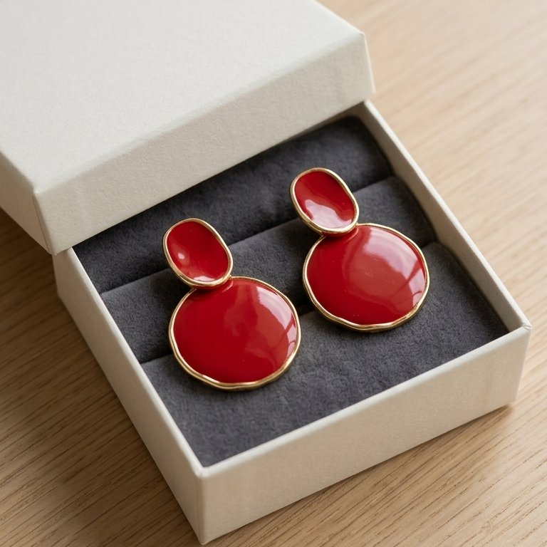 The Red cherry Statement Drops Earrings