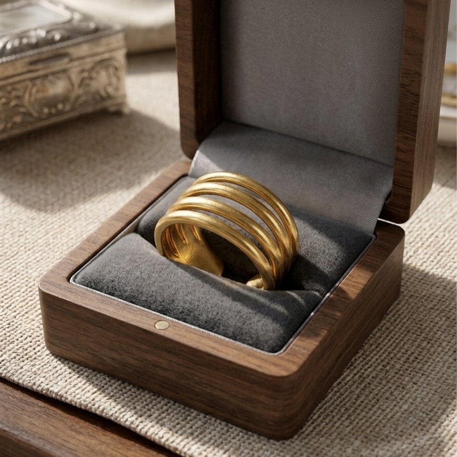 Golden thrill Band Adjustable Ring
