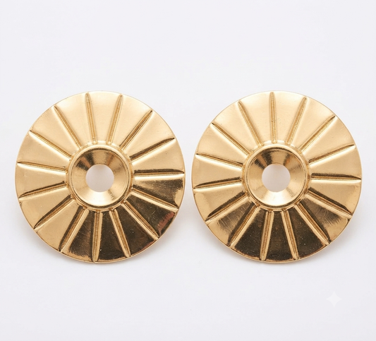Golden Sunburst Statement Studs