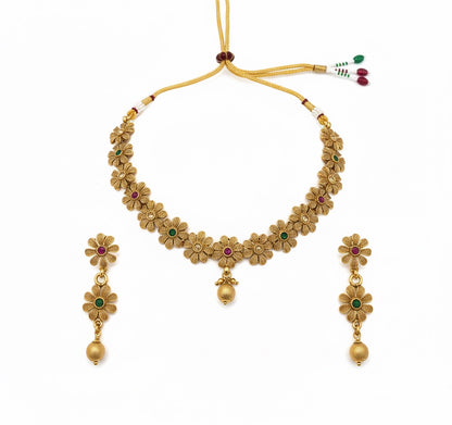 The 'Pushpa' Traditional Floral Choker Set