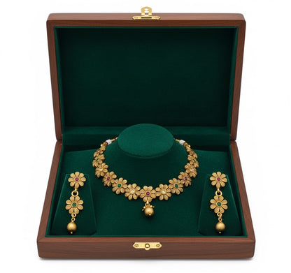The 'Pushpa' Traditional Floral Choker Set