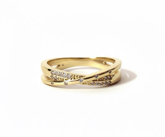 "Twisted Elegance" Pavé Diamond-Accent Ring