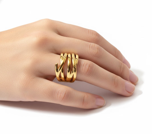 Golden Quill -Five-Band Adjustable Ring